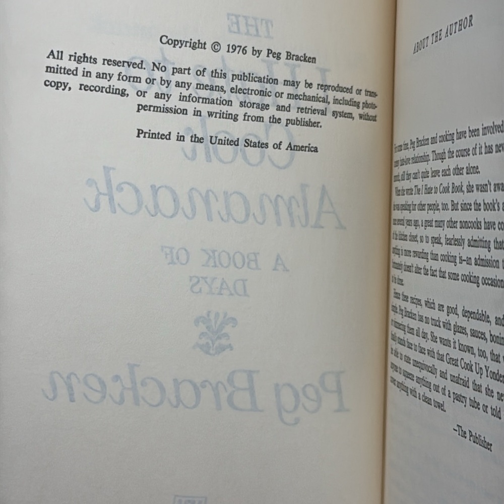 76’ The I‎ Hate To Cook Almanac Cookbook by Peg Braken - Picture 8 of 16